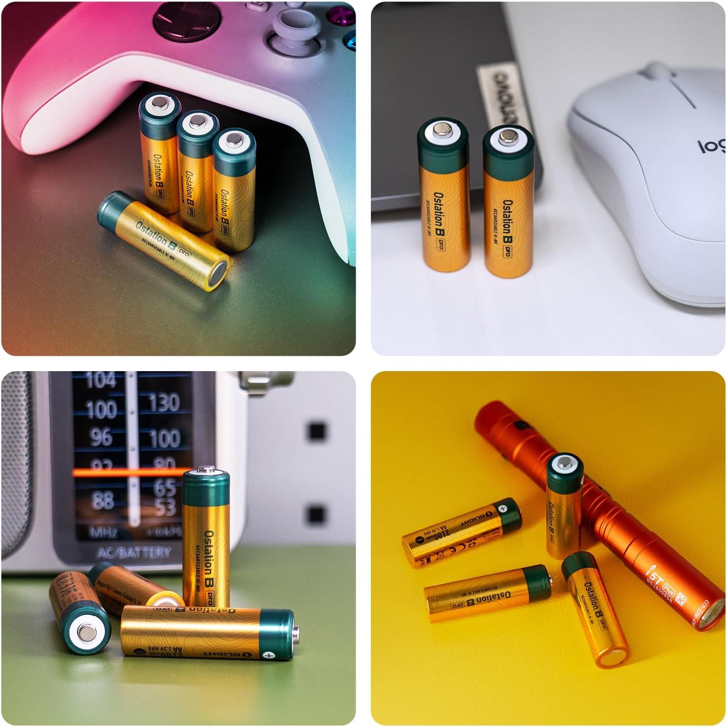 imageOLIGHT B Pro AA Rechargeable NiMH Batteries 8Count Pack 2100mAh High Capacity Battery Voltage 12V Ideal for Everyday Devices EcoFriendlyOAA2100MAH300000
