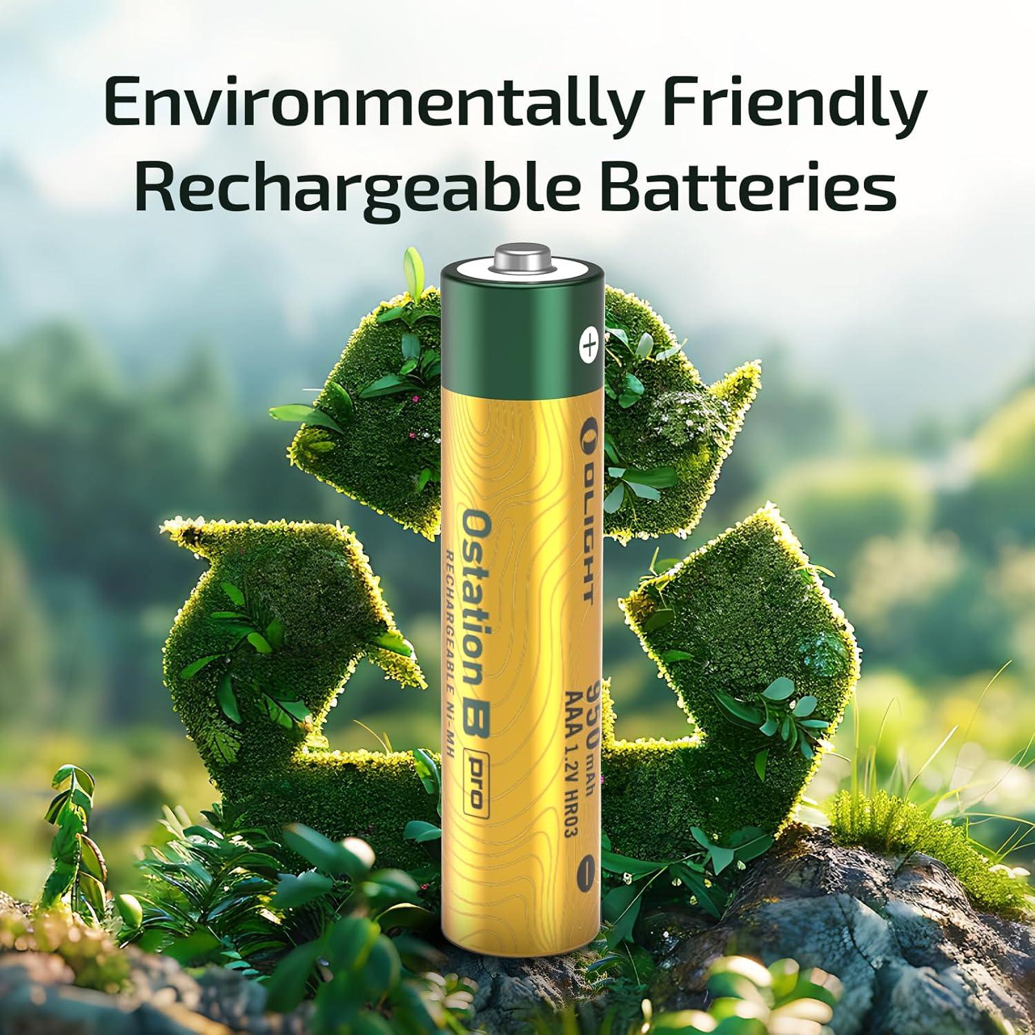 imageOLIGHT B Pro AA Rechargeable NiMH Batteries 8Count Pack 2100mAh High Capacity Battery Voltage 12V Ideal for Everyday Devices EcoFriendlyOAAA300000