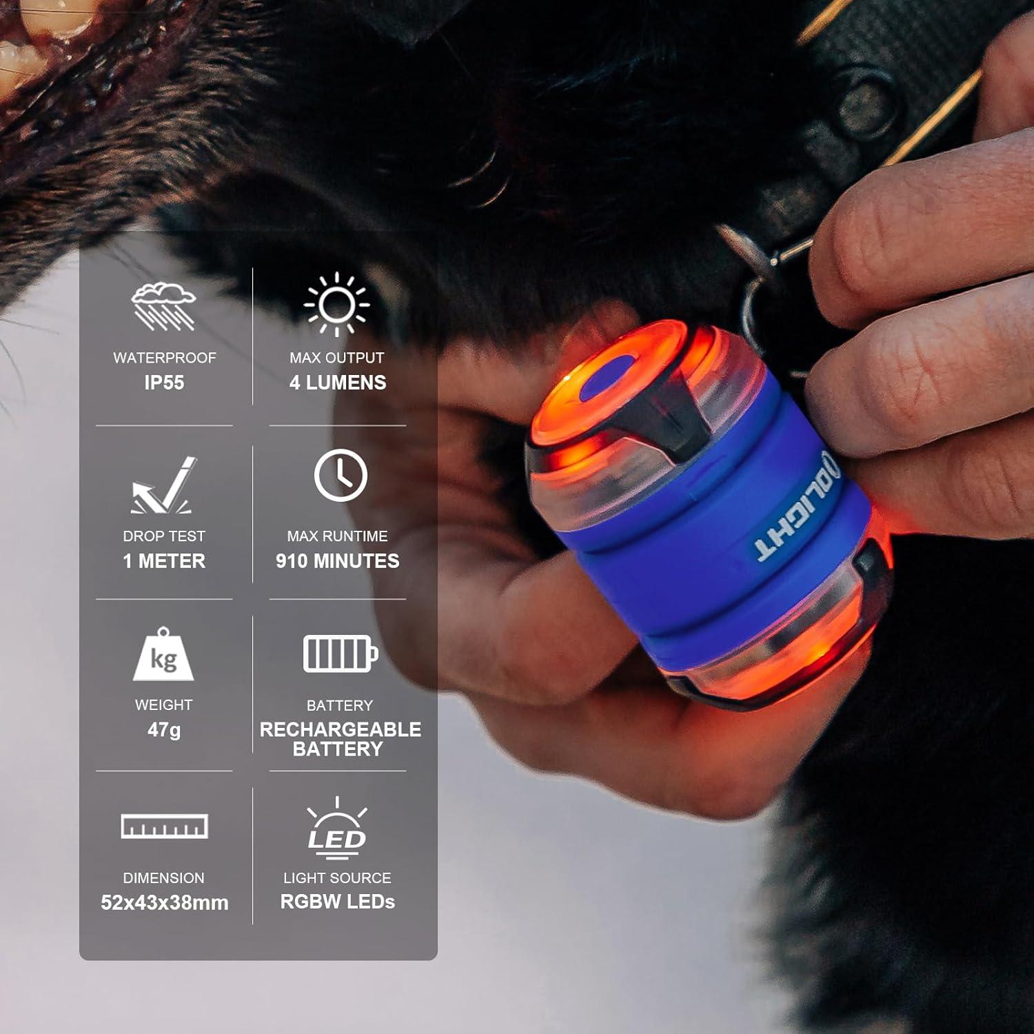imageOLIGHT Gober 2 Safety Light High Visibility Beacon LED with 6 Color Settings and 4 Lighting Modes USBC Rechargeable Flashing Warning with Clip for Running Cycling Camping Dog WalkingBlue
