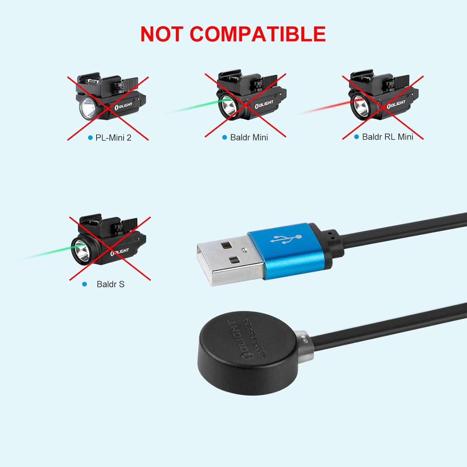 imageOLIGHT MCC 3 Charger in Balck Upgraded Smart Magnetic Charging Cable Only Suitable for OdinOdinMiniOdinSPLMini3PLProBaton3 SeriesWarrior Mini2Perun2Seeker3proWarrior 3sBaldr Pro RArkfeldBlack