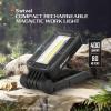 OLIGHT Swivel 400 Lumens LED Compact Rechargeable Magnetic COB Work Light, Adjustable Stand with Magnetic Base and Hanging Hook, 90 Hours Lasting Power, Job Site Lighting for Camping (Black)(Black)
