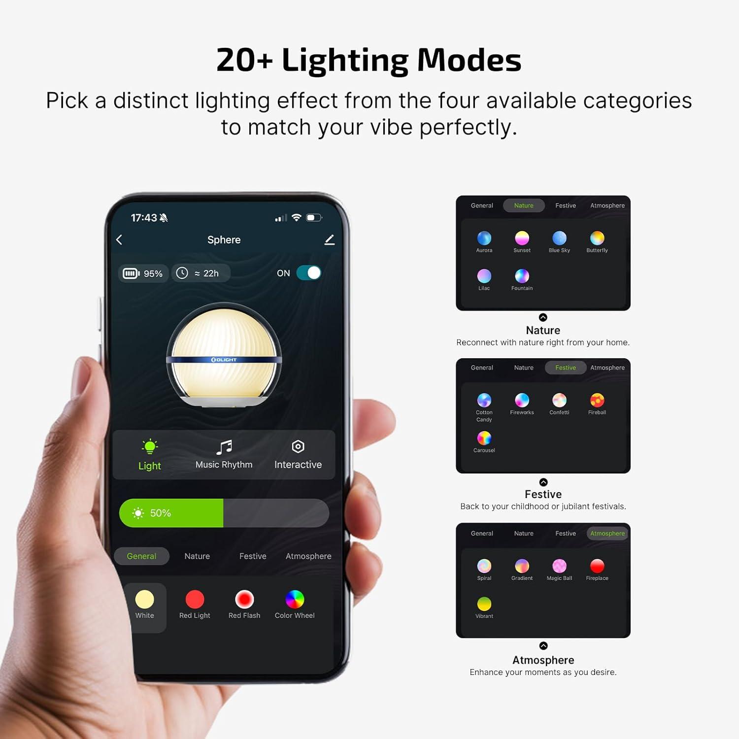 imageOLIGHT Ostation X Battery Charger for NiMH AAA Rechargeable Battery Bundle Sphere Smart Night Light 75 lumens Stepless Dimming Table Lamp with Remotely APP Control