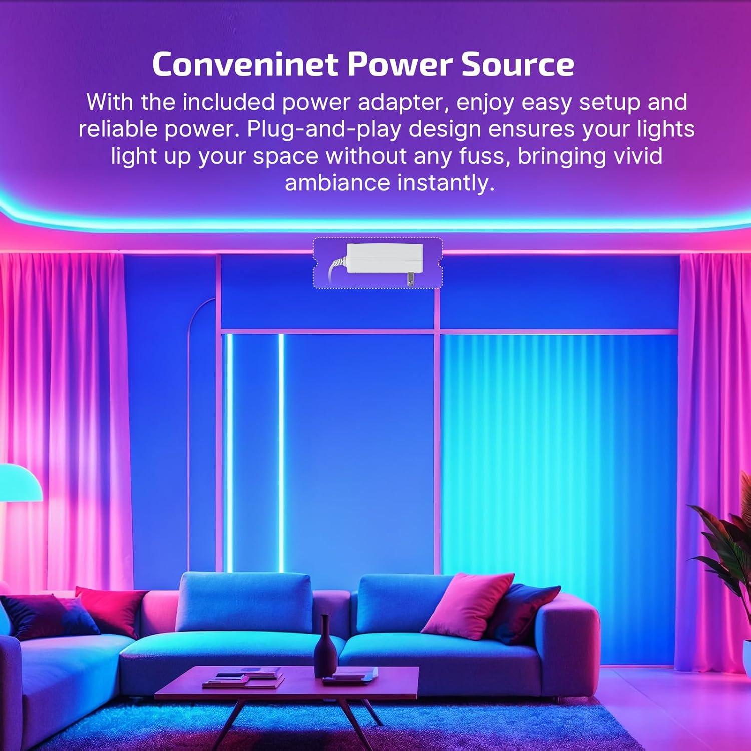 imageOLIGHT Ostrip 2 RGBIC LED Strip Light 164ft DC24V 2700K6500K 025m Unit Cuttable IP65 5M Adhesive Smart APPAlexa Music Sync 44 Scene ETL High CRI Plug ampamp Play for BedroomGamingTVOOSTRIP25M