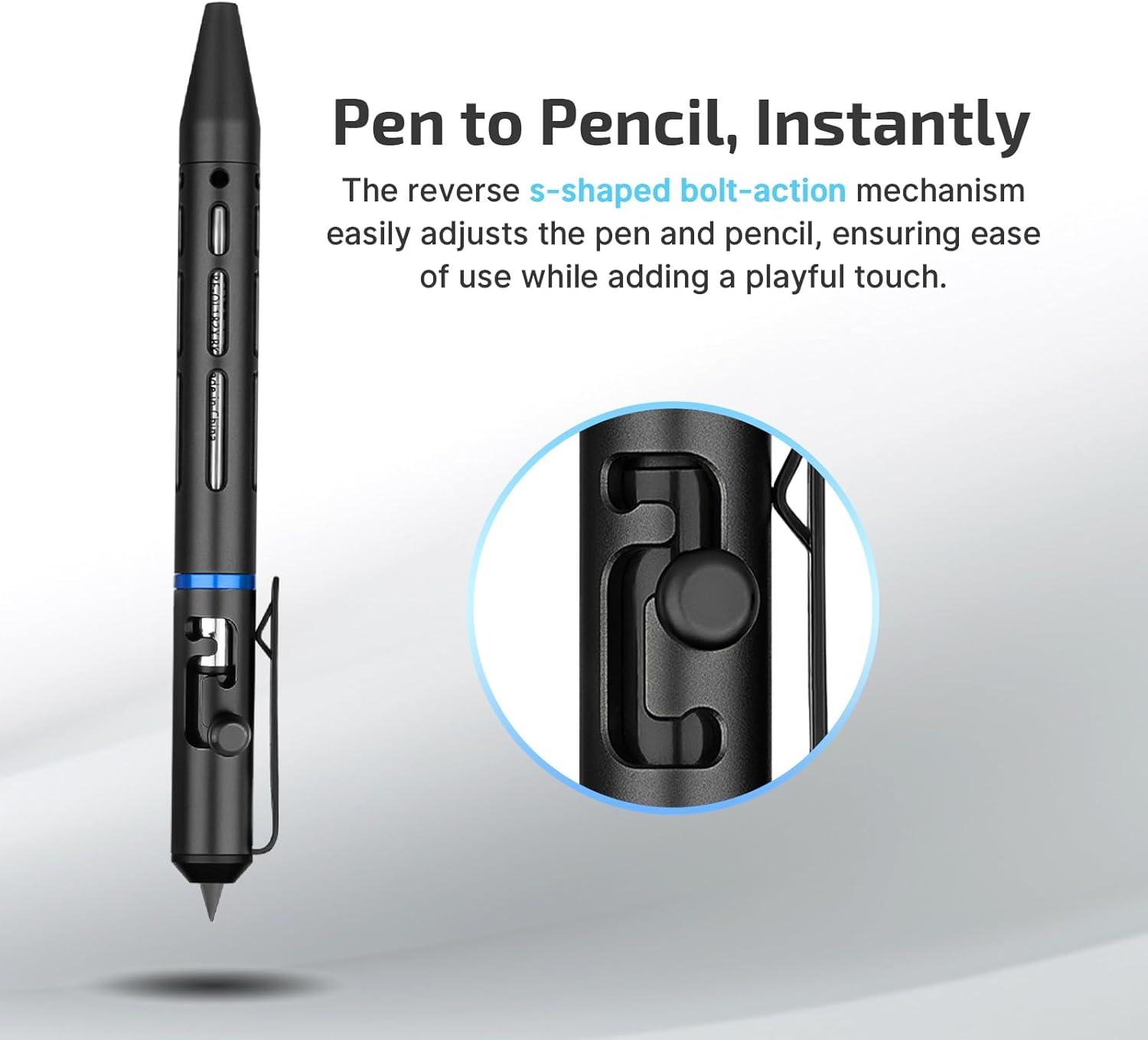 imageOLIGHT Sphere C Stellar Sky Smart Night Light USBC Rechargeable App Control Ambient Lighting with OPen Mini 2 Ballpoint Pen and Pencil in One Replaceable EDC Refill and Pencil Tip Smooth Writing