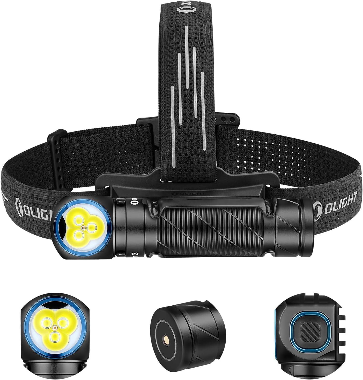 imageOLIGHT SphereC Stellar Sky 2Pack Smart Night Light USBC Rechargeable App Control Ambient Lighting with Perun 3 Rechargeable Headlamp Flashlight 3000 Lumens LED Headlight with Red Light