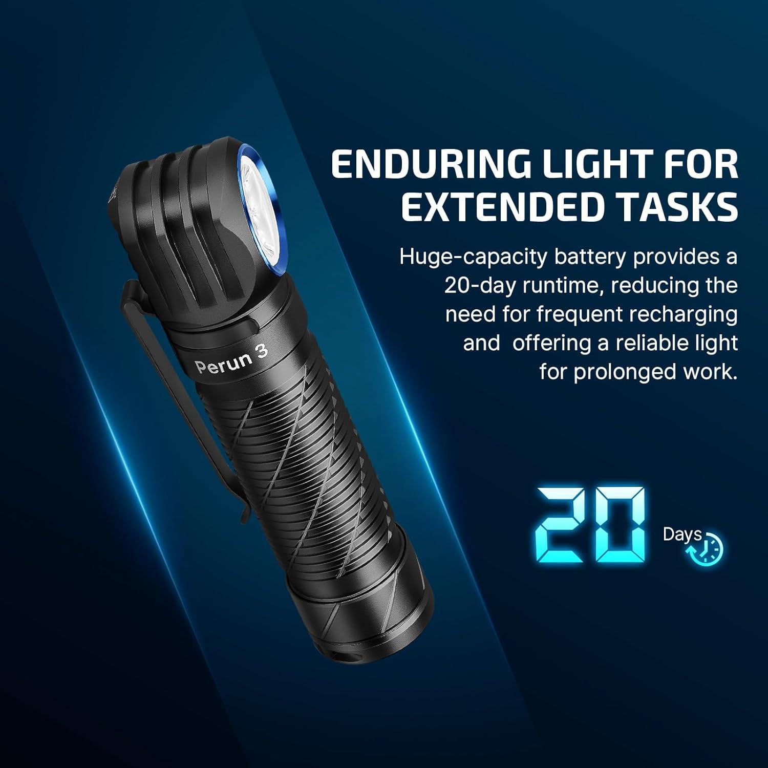 imageOLIGHT SphereC Stellar Sky 2Pack Smart Night Light USBC Rechargeable App Control Ambient Lighting with Perun 3 Rechargeable Headlamp Flashlight 3000 Lumens LED Headlight with Red Light