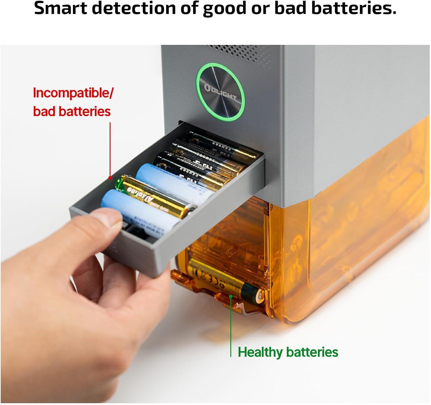 imageOLlGHT Ostation X Battery Charger Exclusively for NiMH AA Rechargeable Batteries 3 in 1 Automatic Design for Charging Testing ampamp Storage No Polarity Check Needed Bad Battery Detection APP ControlOOSTATIONXAASINGLE300000