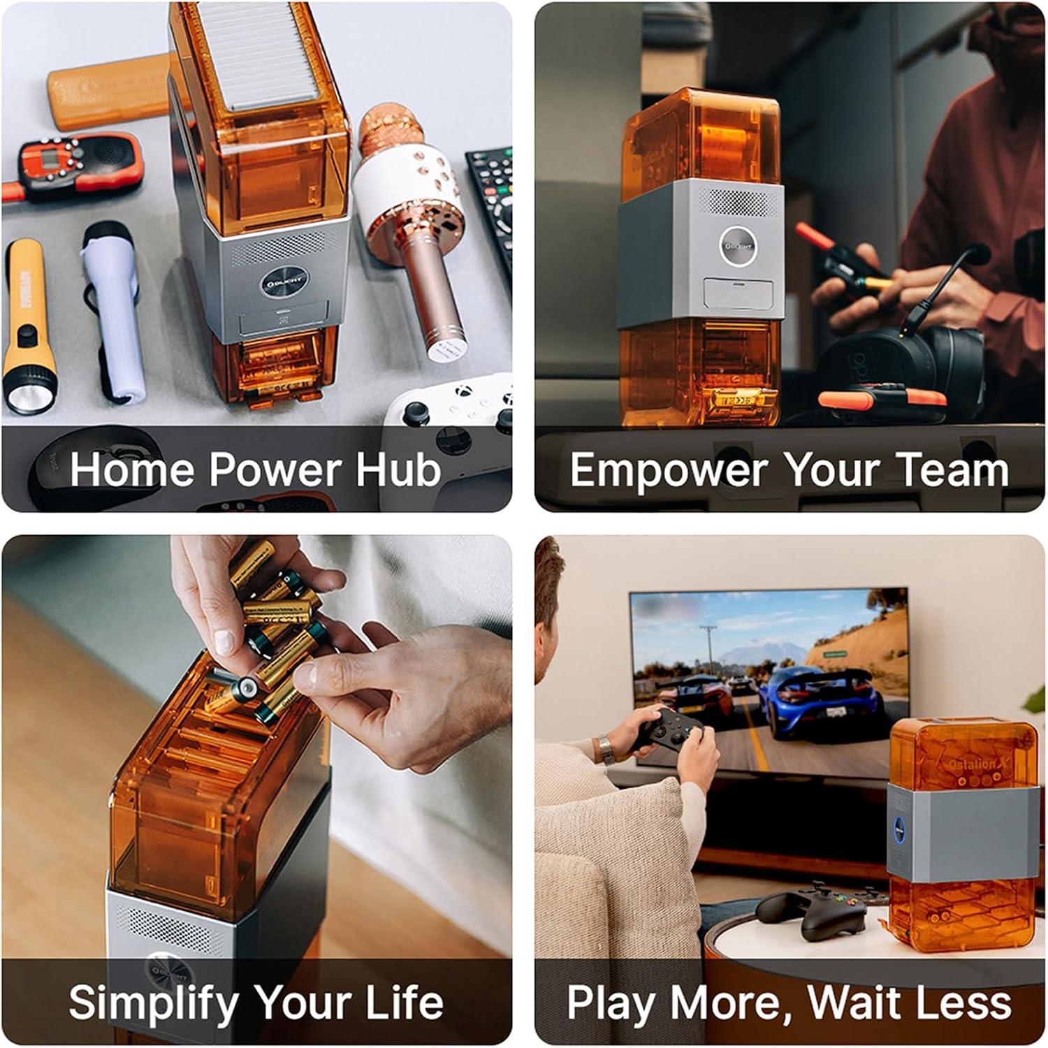 imageOLlGHT Ostation X Battery Charger Exclusively for NiMH AA Rechargeable Batteries 3 in 1 Automatic Design for Charging Testing ampamp Storage No Polarity Check Needed Bad Battery Detection APP ControlOOSTATIONXAASINGLE300000