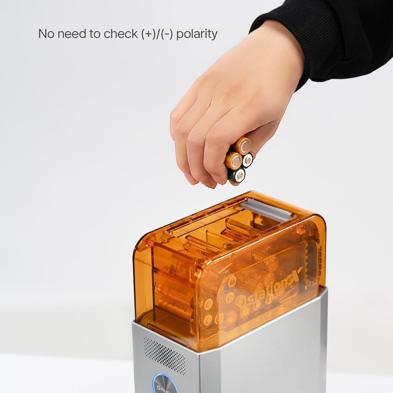imageOLlGHT Ostation X Battery Charger Exclusively for NiMH AA Rechargeable Batteries 3 in 1 Automatic Design for Charging Testing ampamp Storage No Polarity Check Needed Bad Battery Detection APP ControlOOSTATIONXAABAT300000
