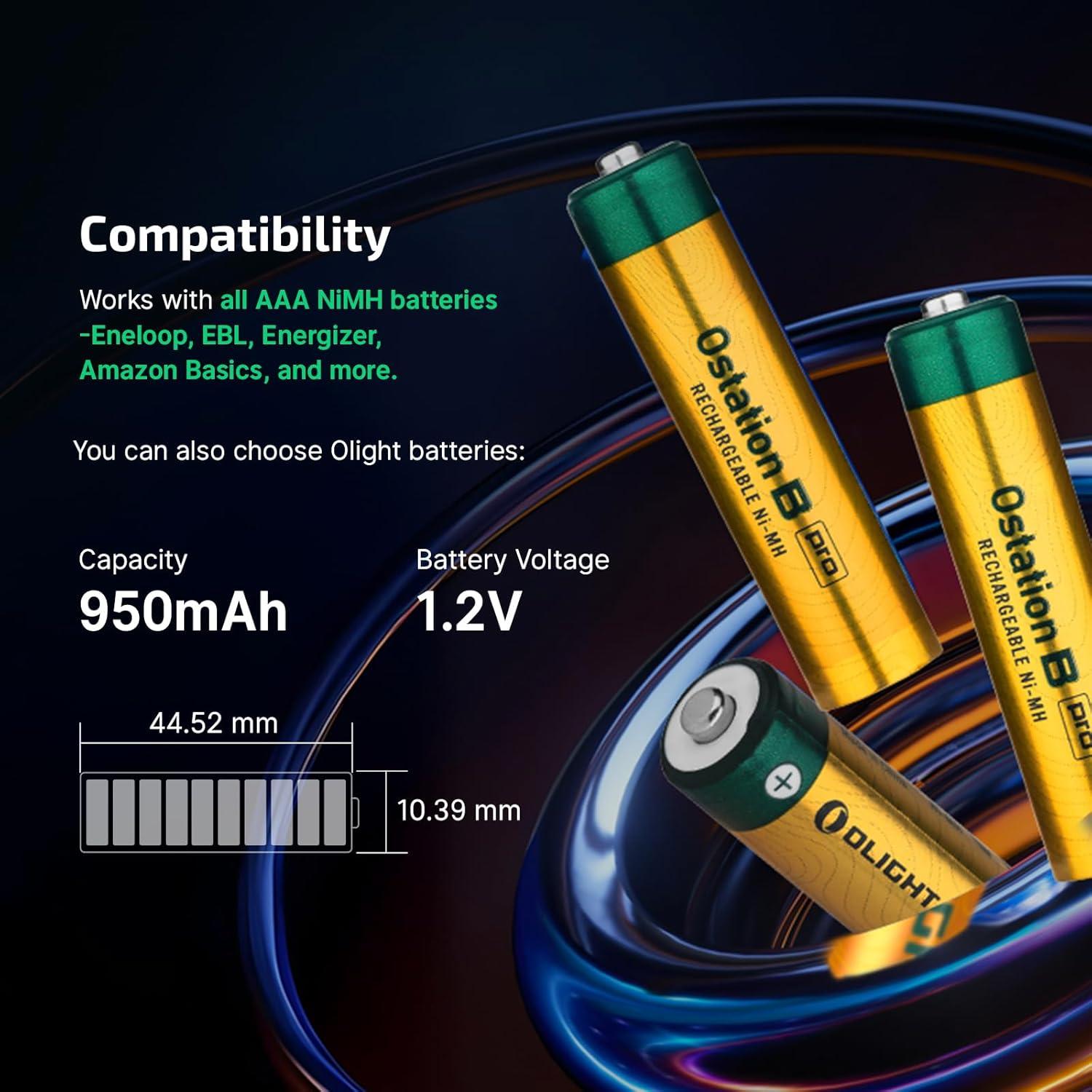 imageOLlGHT Ostation X Battery Charger for NiMH AAA Rechargeable Batteries 3 in 1 Design for Charging Testing ampamp Storage No Polarity Check Needed Bad Battery Detection APP ControlWithout AAA BatteryOOSTATIONXAAAKIT300000