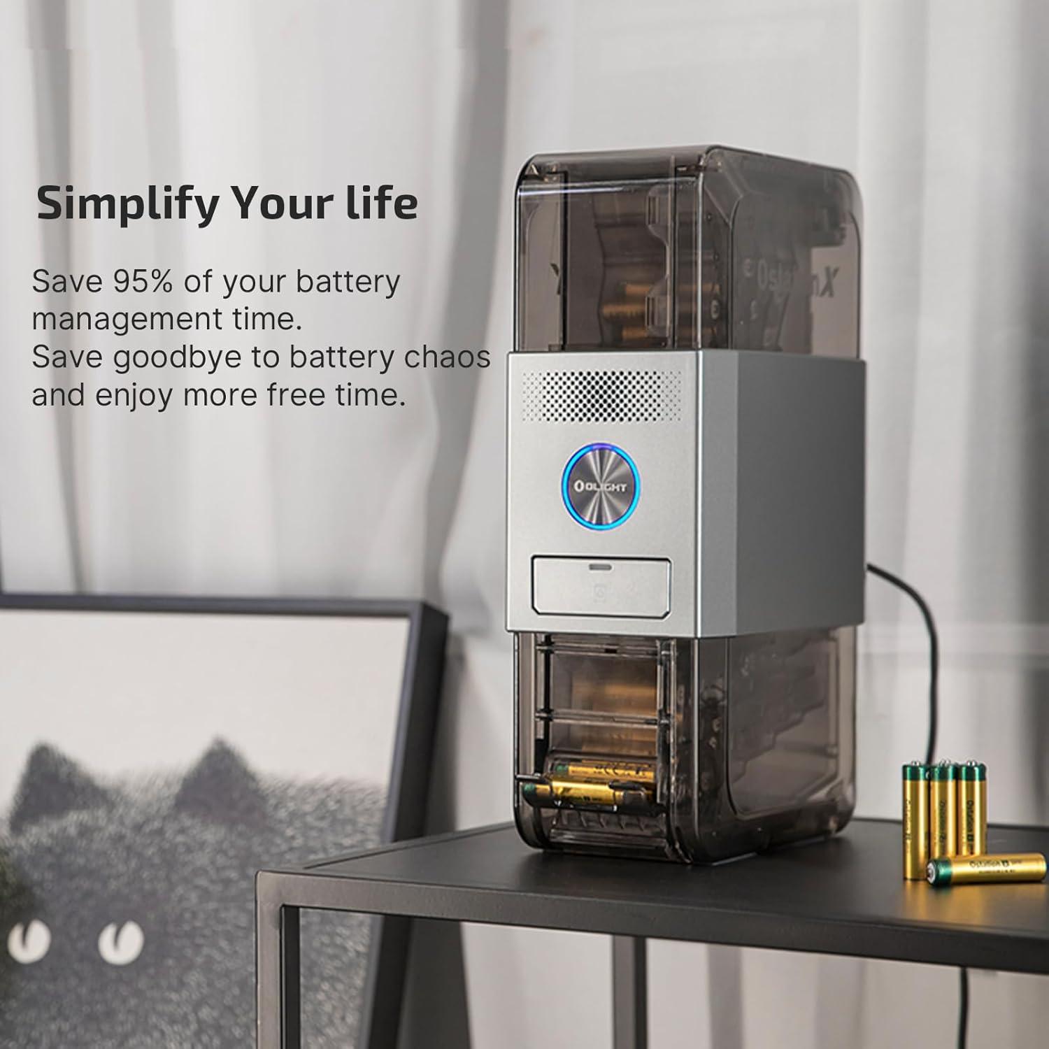 imageOLlGHT Ostation X Battery Charger for NiMH AAA Rechargeable Batteries 3 in 1 Design for Charging Testing ampamp Storage No Polarity Check Needed Bad Battery Detection APP ControlWithout AAA BatteryOOSTATIONXAAA300000