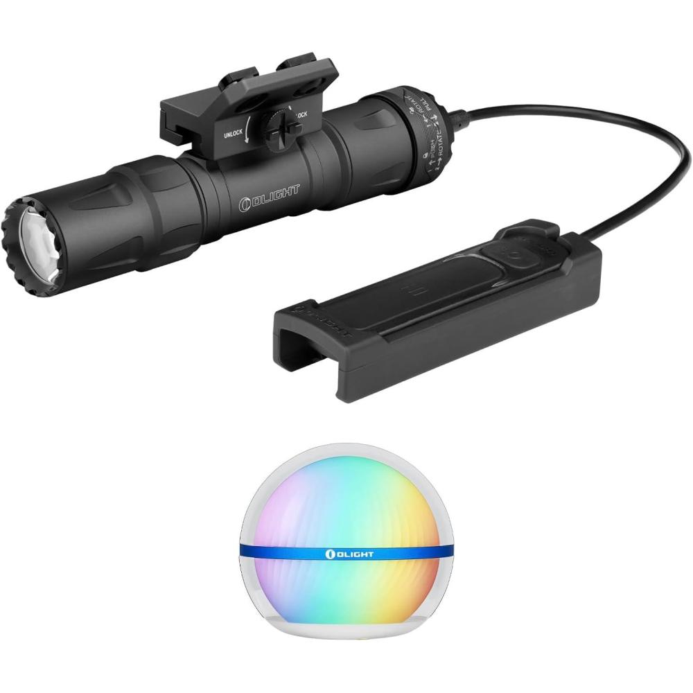 imageOLIGHT Odin S 1500 Lumens MLOK Rail Mounted Weaponlight Rechargeable Tactical Flashlight Bundle Sphere Smart Night Light with Remotely APP Control