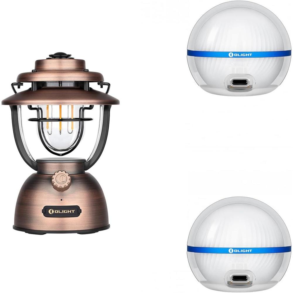imageOLIGHT Olantern Classic 2 Pro Camping Lantern 300 Lumens LED Rechargeable Lamp and OLIGHT Sphere C 2Pack Smart Night Light USBC Rechargeable 75 Lumens Stepless Dimming App Control