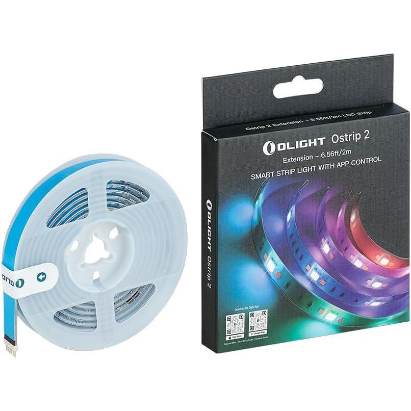 imageOLIGHT Ostrip 2 RGBIC LED Strip Light 164ft DC24V 2700K6500K 025m Unit Cuttable IP65 5M Adhesive Smart APPAlexa Music Sync 44 Scene ETL High CRI Plug ampamp Play for BedroomGamingTVOOSTRIP2 Extension2M