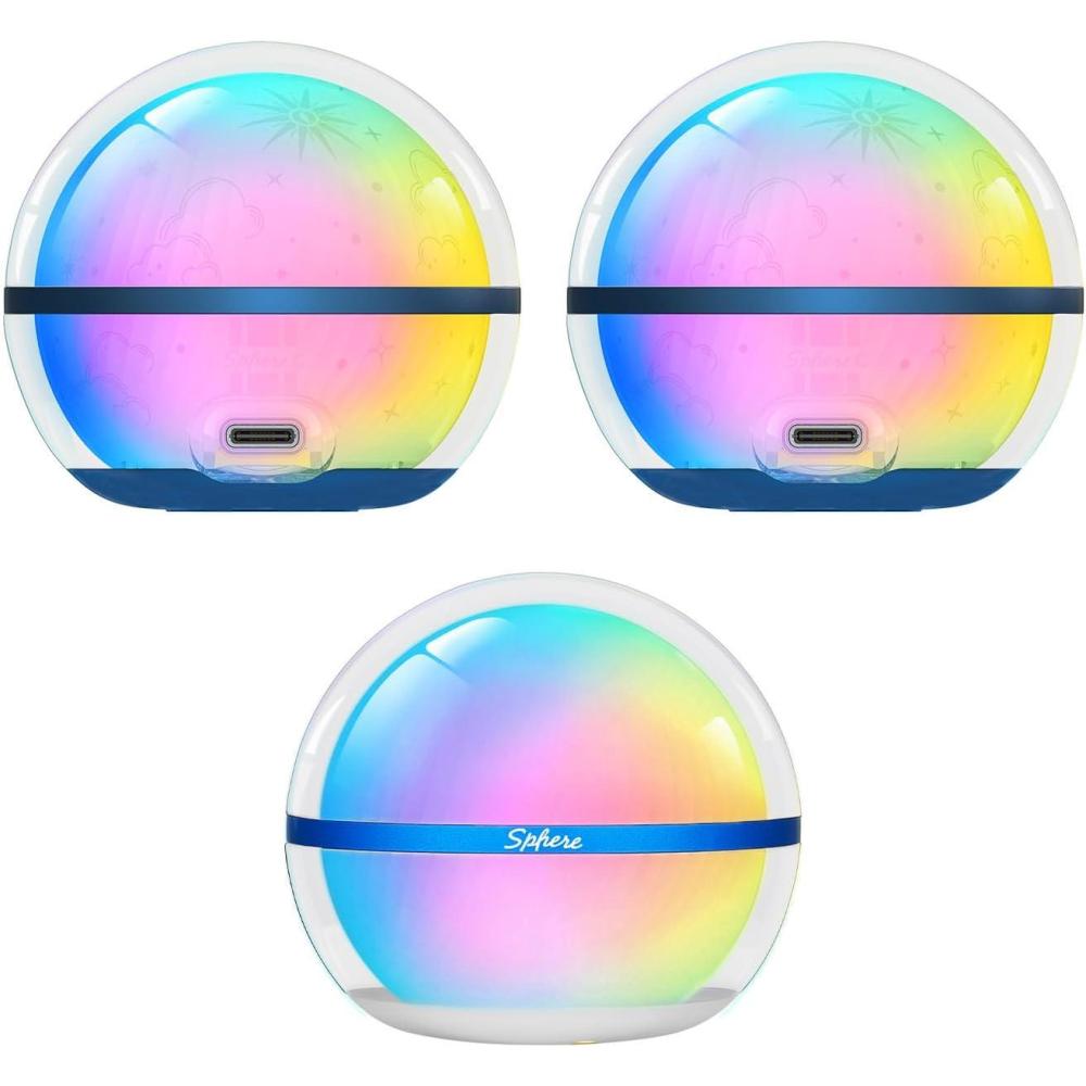 imageOLIGHT Sphere Smart Night Light 75 lumens Stepless Dimming with SphereC Stellar Sky 2Pack Rechargeable USBC Nursery lamp75 Lumens StepLess Dimming APP Control Ambient Lighting