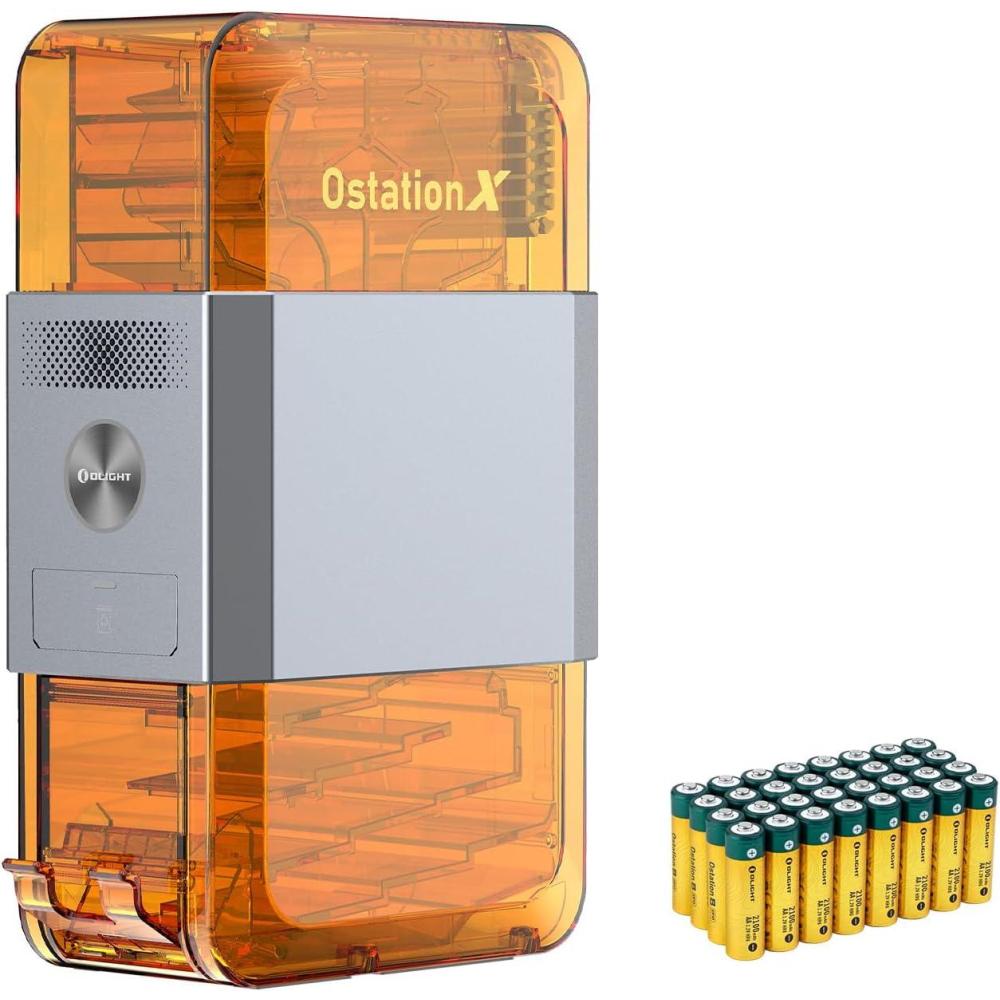 imageOLlGHT Ostation X Battery Charger Exclusively for NiMH AA Rechargeable Batteries 3 in 1 Automatic Design for Charging Testing ampamp Storage No Polarity Check Needed Bad Battery Detection APP ControlOOSTATIONXAABAT300000