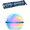 OLIGHT i3E EOS PMMA TIR Lens AAA EDC Flashlight Bundle with Sphere Smart Night Light, 75 lumens Stepless Dimming Table Lamp with Remotely APP Control