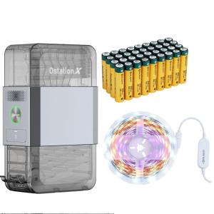 OLIGHT Ostation X Battery Charger 3-in-1 Design with Rechargeable AAA NiMH Batteries 36 Count Bundle Ostrip Smart LED Strip Lights with App Control