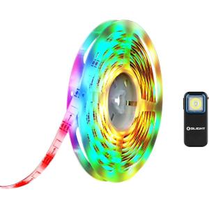 OLIGHT Ostrip Smart LED Strip Lights with App Control Bundle with Oclip Rechargeable EDC Flashlight 300 Lumens, Convenient USB C Charging