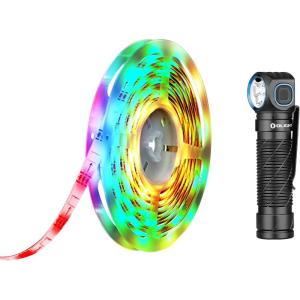 OLIGHT Ostrip Smart LED Strip Lights with App Control Bundle with Perun 3 Rechargeable Headlamp Flashlight, 3000 Lumens Headlight
