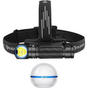 OLIGHT Perun 3 Rechargeable Headlamp Flashlight, 3000 Lumens LED Headlight Bundle with Sphere Smart Night Light, 75 lm Stepless Dimming Table Lamp with Remotely APP Control