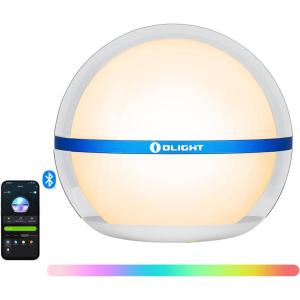 OLIGHT Sphere Smart Night Light, 75 lumens Stepless Dimming Table Lamp with Remotely APP Control, Magnetic Rechargeable RGB Ambient Lighting for Sleeping, Reading, and Relaxation(Basic Blue)