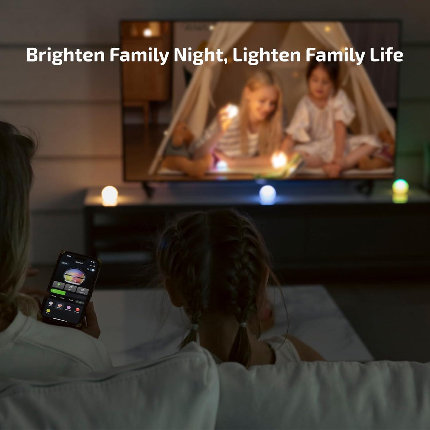 imageOLIGHT Gober 2 Safety Light High Visibility Beacon LED with 6 Color Settings and 4 Lighting Modes and OLIGHT Sphere C Smart Night Light USBC Rechargeable Ambient Table Lamp with APP Control