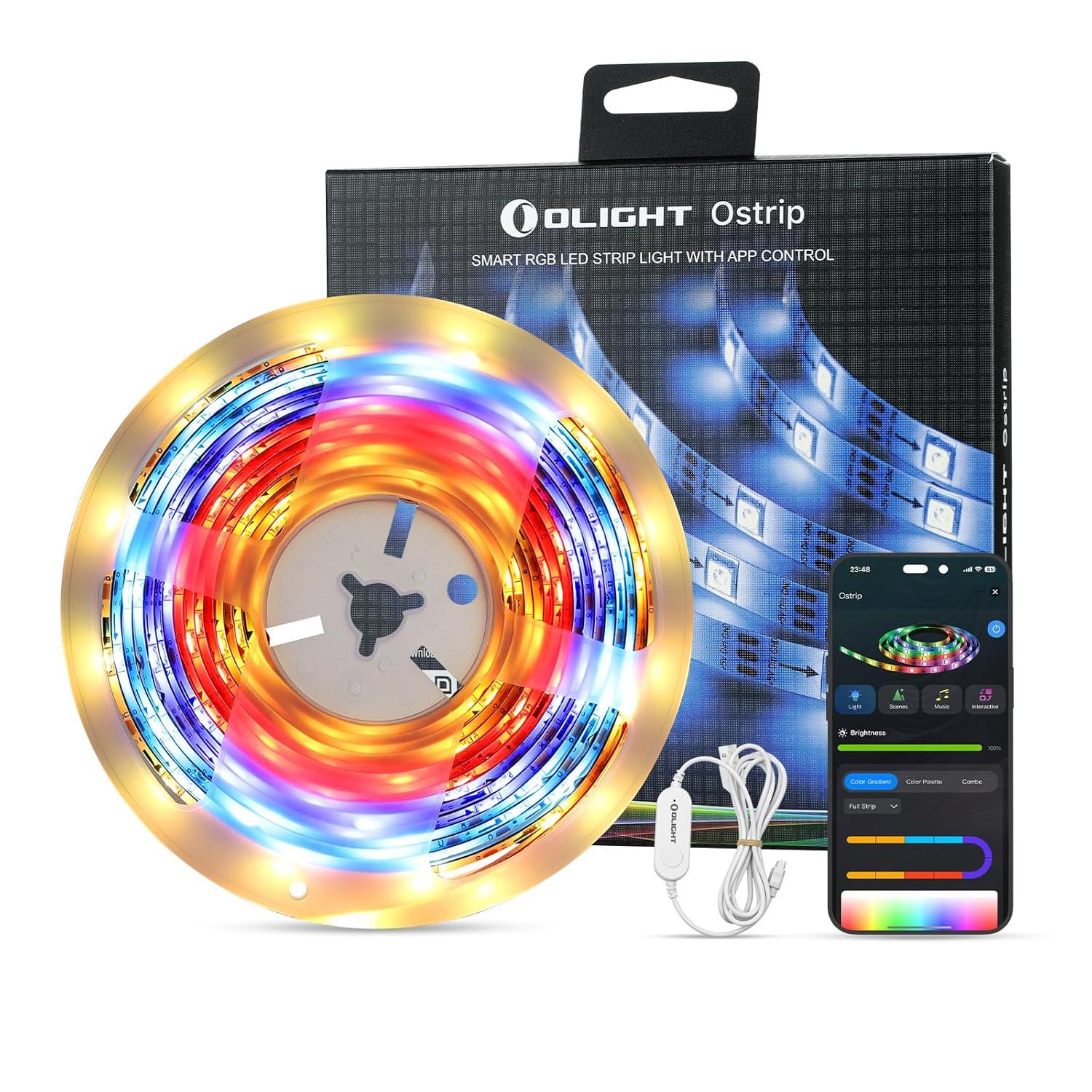 imageOLIGHT Ostation X Battery Charger for NiMH AA Rechargeable Battery Bundle Ostrip Smart LED Strip Lights with App Control