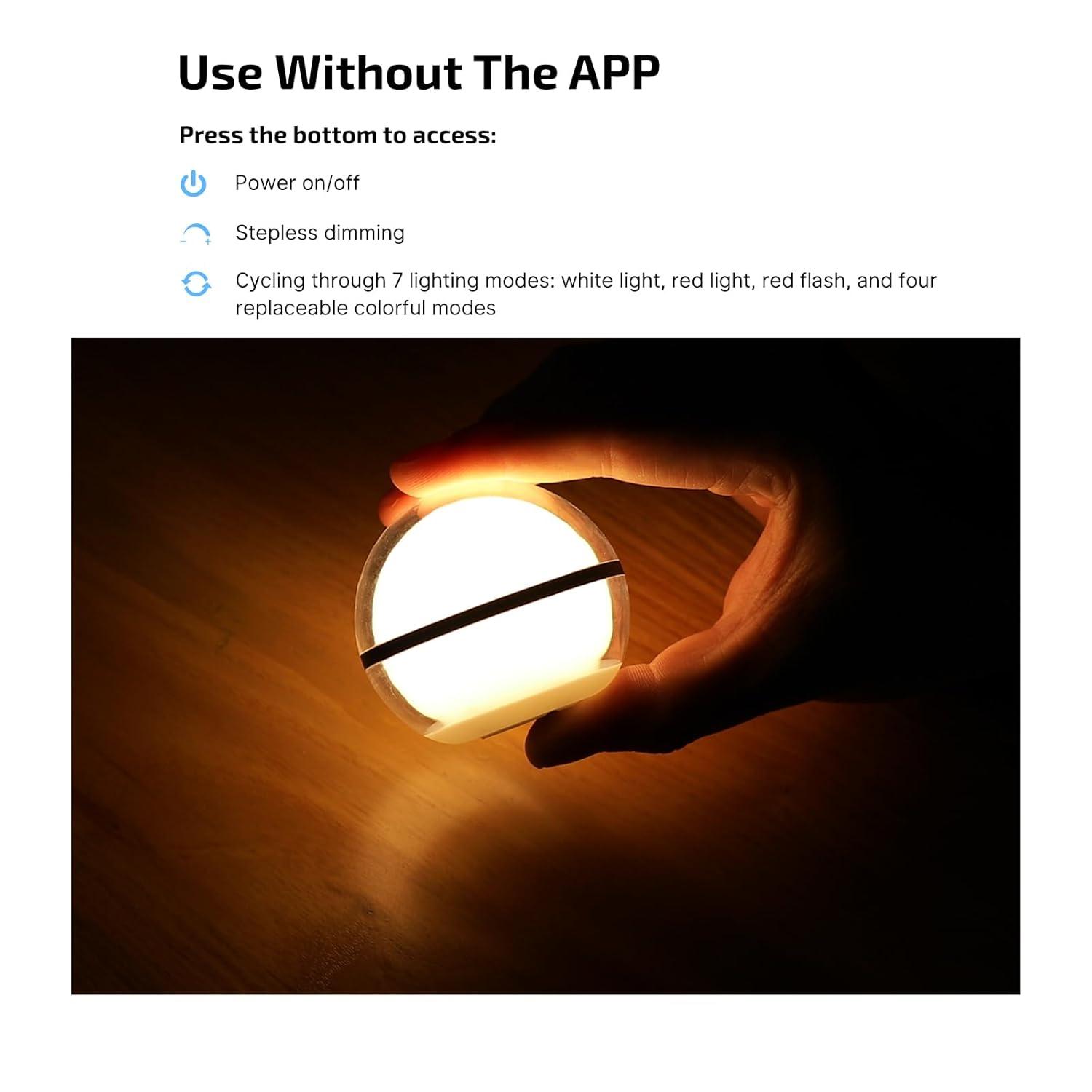 imageOLIGHT Ostation X Battery Charger for NiMH AA Rechargeable Battery Bundle Sphere Smart Night Light 75 lumens Stepless Dimming Table Lamp with Remotely APP Control
