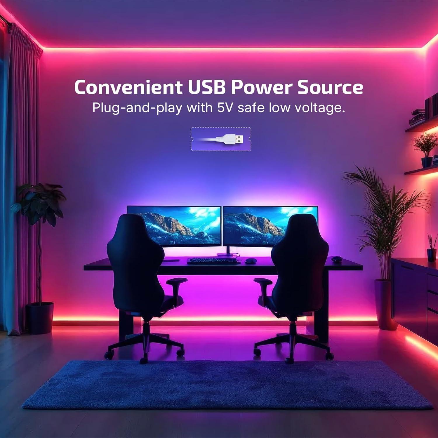 imageOLIGHT Ostrip 164ft RGB LED Strip Light Smart App Control Music Sync DIY Color Modes for Bedroom Gaming TV Home Decor164FT