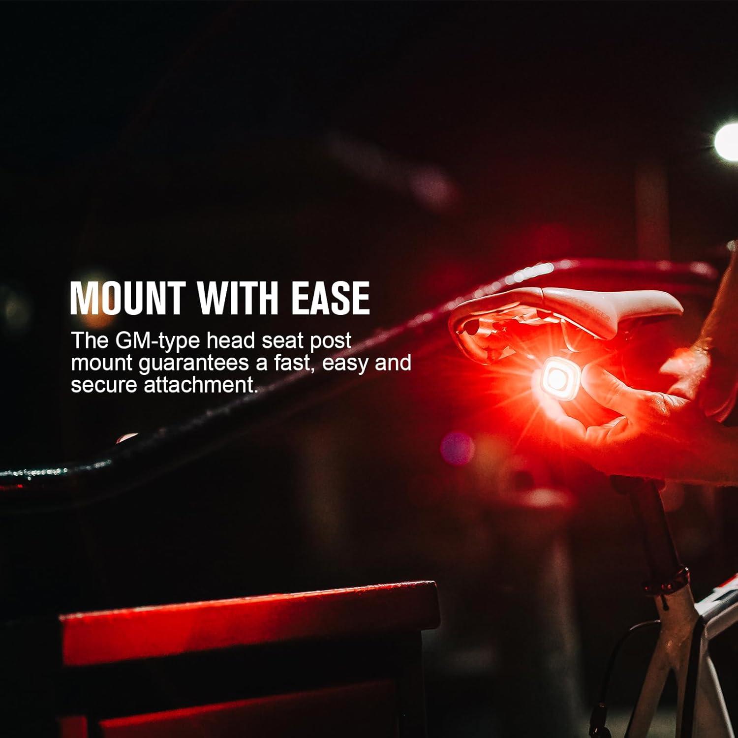 imageOLIGHT RN 120 C Bike Lights 120 Lumens Tail Light 260 Degree Visibility 1500m Viewable Range USB Rechargeable Bike Break Light IPX6 Waterproof Road and Urban CyclistsType C