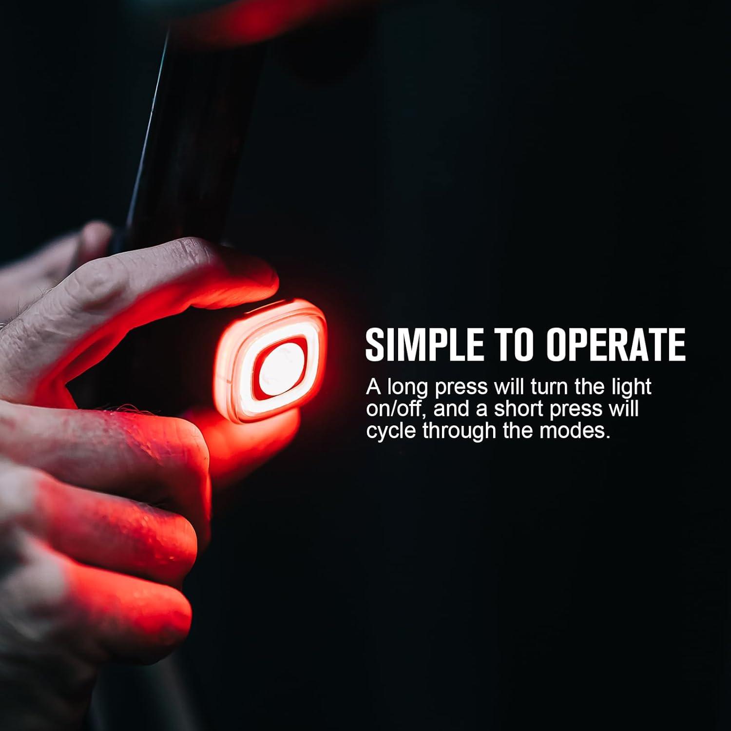imageOLIGHT RN 120 C Bike Lights 120 Lumens Tail Light 260 Degree Visibility 1500m Viewable Range USB Rechargeable Bike Break Light IPX6 Waterproof Road and Urban CyclistsType C
