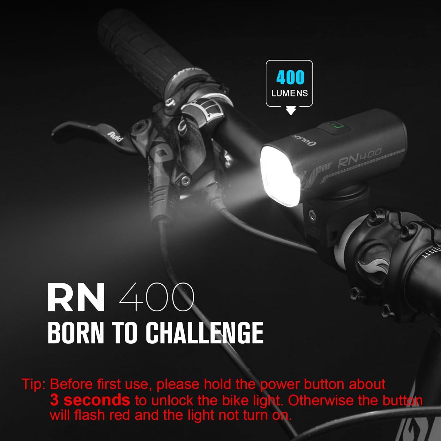 imageOLIGHT RN 400 LED Bike Lights 400 Lumens USB TypeC Rechargeable Front Light IPX7 Waterproof Bicycle Headlight for Road Urban Cyclists Black