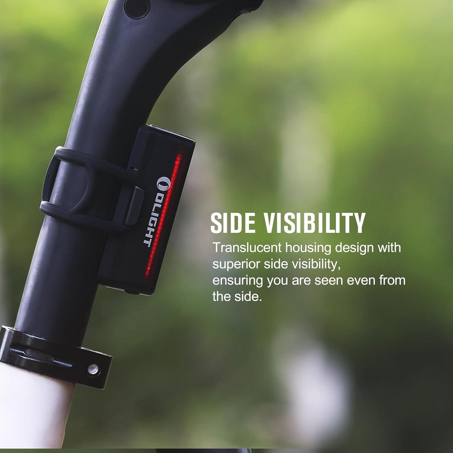 imageOLIGHT Seemee 30 C Bike Light 30 Lumens Tail Light 230 Degree Visibility 800m Viewable Range USB Rechargeable Bike Break Light IPX6 Waterproof Road and Urban CyclistsType C