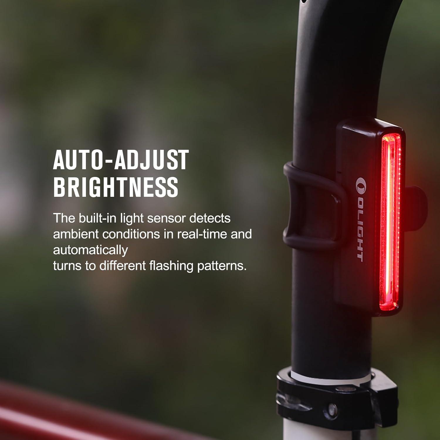 imageOLIGHT Seemee 30 C Bike Light 30 Lumens Tail Light 230 Degree Visibility 800m Viewable Range USB Rechargeable Bike Break Light IPX6 Waterproof Road and Urban CyclistsType C