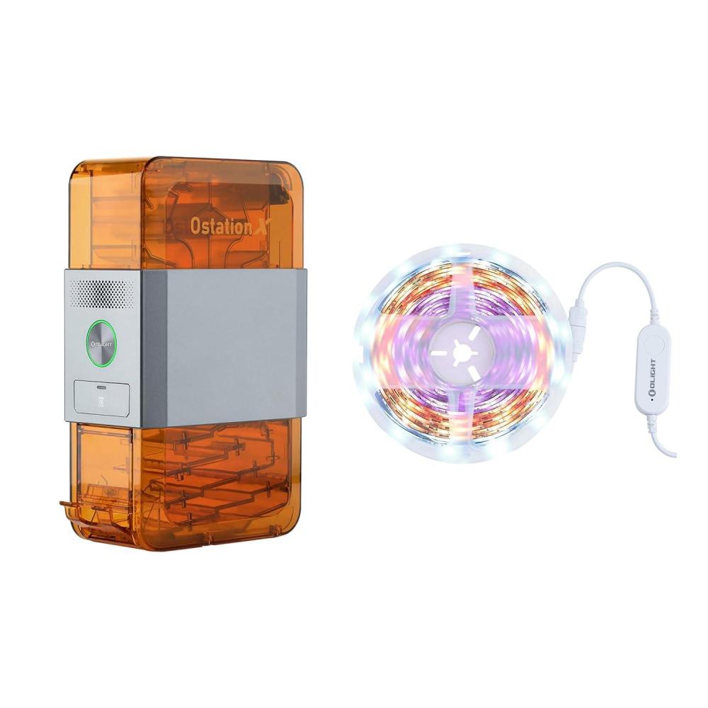 imageOLIGHT Ostation X Battery Charger for NiMH AA Rechargeable Battery Bundle Ostrip Smart LED Strip Lights with App Control