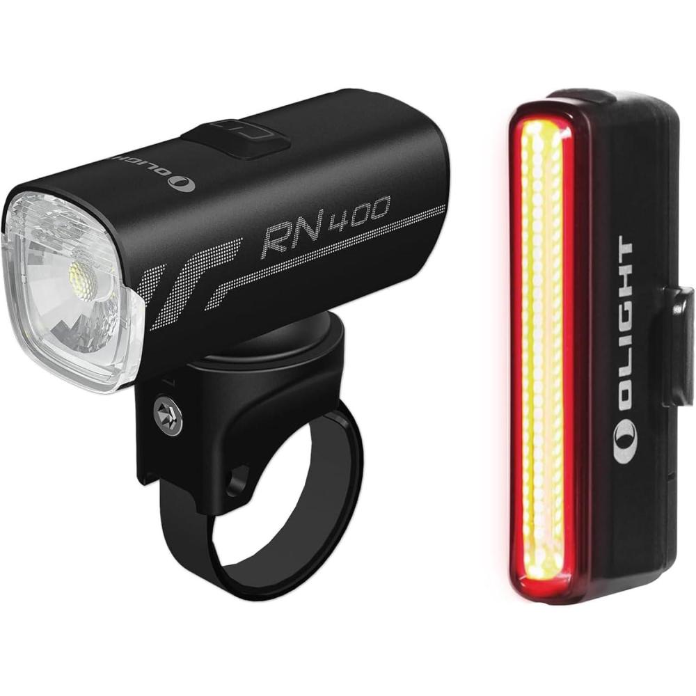 imageOLIGHT RN 400 LED Bike 400 Lumens Headlight and Seemee 30 C 30 Lm Bicycle Taillight Set Rechargeable TypeC Waterproof Bike Light Set Easy to Install for Road Urban Cyclists and Night Riding