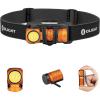 OLIGHT Perun 2 Mini Headlamp 1100 Lumens LED Head Flashlight, Rechargeable Headlight with Red Light Option, Great for Working, Hiking, Camping and Climbing (Orange Cool White: 5700~6700K)(Orange)
