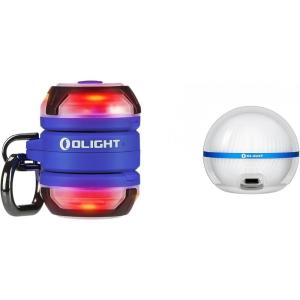 OLIGHT Gober 2 Safety Light, High Visibility Beacon LED with 6 Color Settings and 4 Lighting Modes and OLIGHT Sphere C Smart Night Light, USB-C Rechargeable, Ambient Table Lamp with APP Control