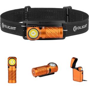 OLIGHT Perun 3 Mini Premium Headlamp 1250 Lumens Flashlight with Type-C Charging Box, Rechargeable Headlight with Red Light Option,Perfect for Working, Hiking, Camping and Climbing (Orange)(Orange)