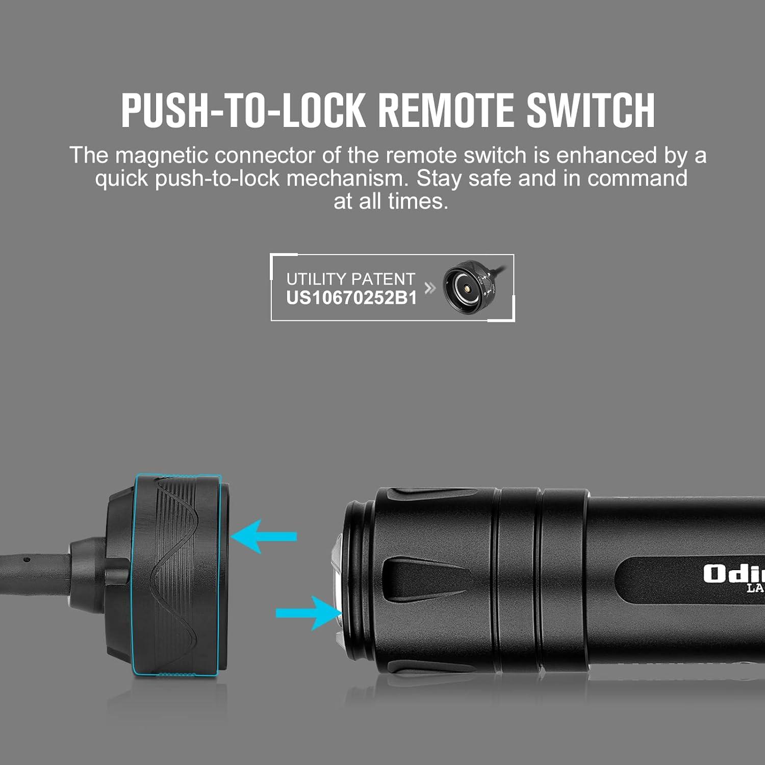 imageOLIGHT Odin GL M 1500 Lumens MLOK Mount Rechargeable Tactical Flashlight with Green Beam and White LED Combo Removable Slide Rail Mount and DualButton Remote Pressure SwitchBlack