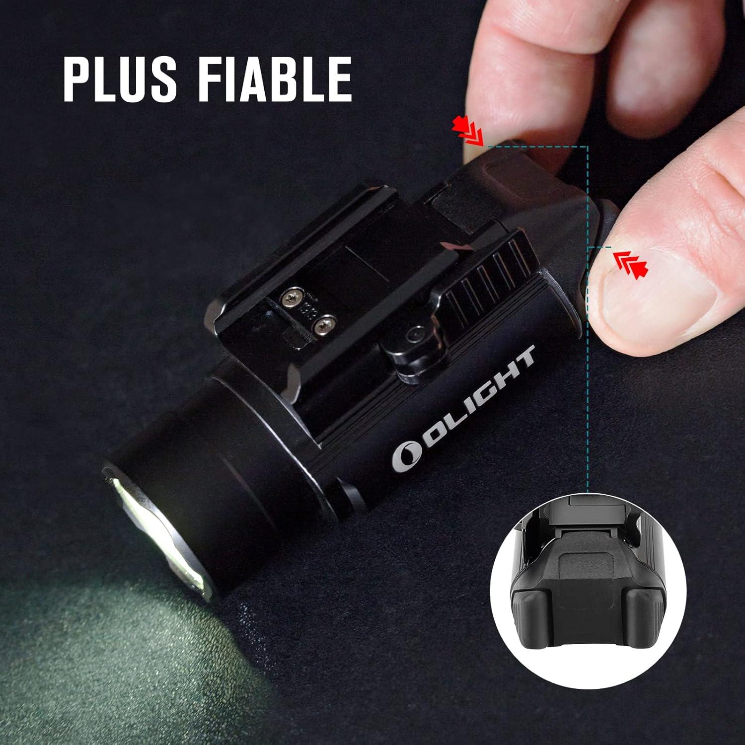 imageOLIGHT PLPro Valkyrie 1500 Lumens Rechargeable Weaponlight Rail Mount Tactical Flashlight with StrobeBlack