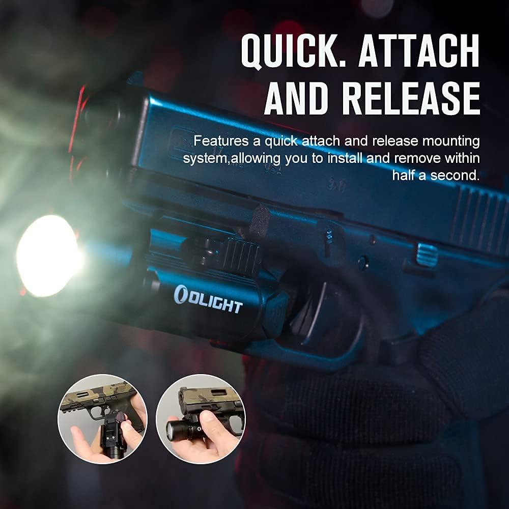 imageOLIGHT PLPro Valkyrie 1500 Lumens Rechargeable Weaponlight Rail Mount Tactical Flashlight with StrobeBlack