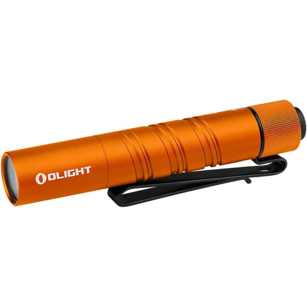imageOLIGHT I3T 2 EOS Pocket EDC Flashlight 200 Lumens Compact Bright Handheld Flash Lights DualOutput Tail Switch with AAA Battery and TwoWay Pocket Clip for Camping and Hiking OD GreenOrange