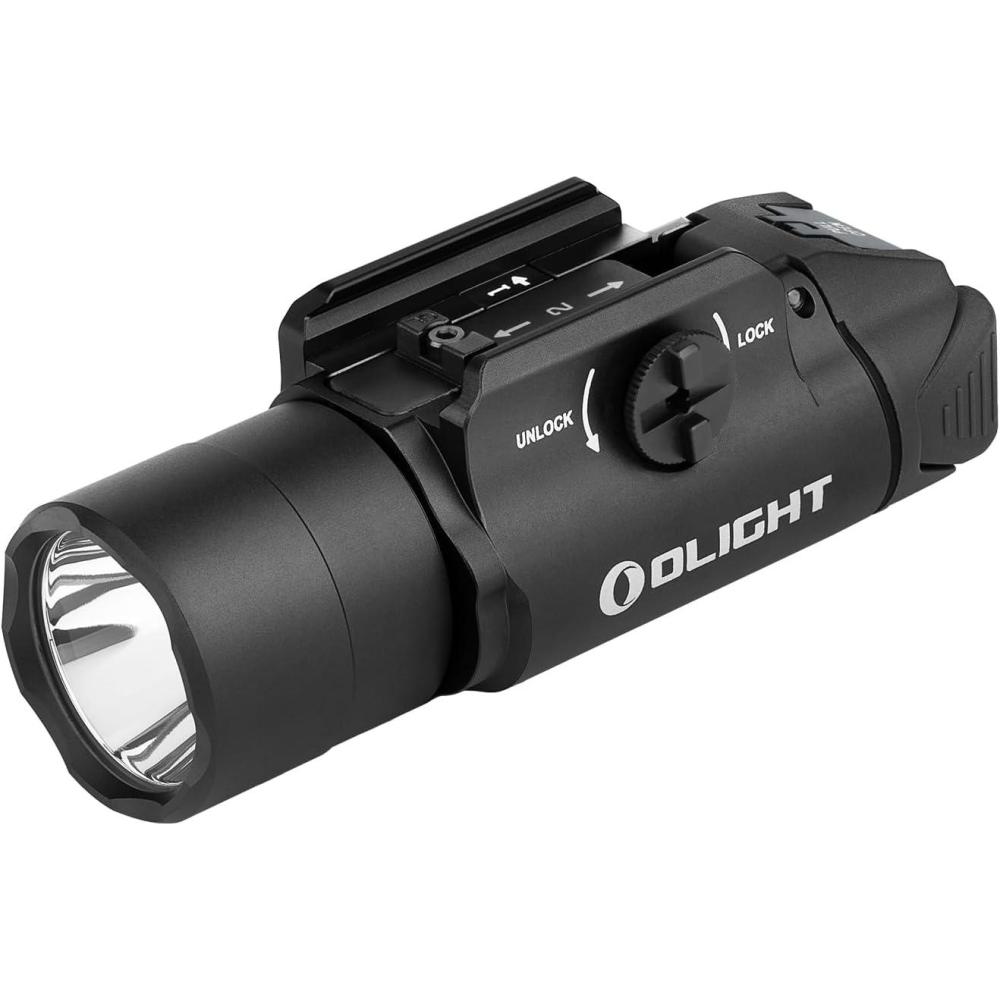 imageOLIGHT PL Turbo Weaponlight 800Lumen 515 Meters LongRange Tactical Flashlight 66300 High Candela Compact RailMounted Light with Strobe Function and Rail Locating Keys Fits Picatinny and GL RailBlack