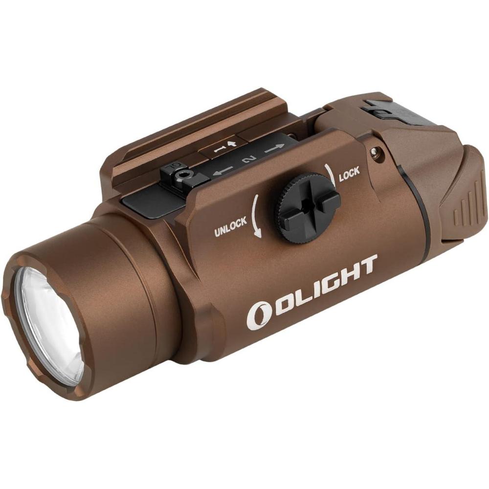 imageOLIGHT PL3S Valkyrie 1000 Lumens Compact Weaponlight RailMounted Tactical Light LED with Rail Locating Keys for 1913 Picatinny GL Style Desert TanDesert Tan