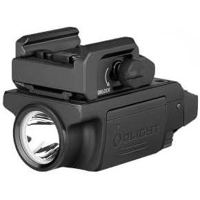 OLIGHT PL-Mini 3 Valkyrie 600 Lumens Compact Tactical Picatinny/GL/Hellcat Rail-Mounted Weaponlight with Two Included Rechargeable and Removable Battery, Pistol Light with Strobe Mode (Desert Tan)(Black)