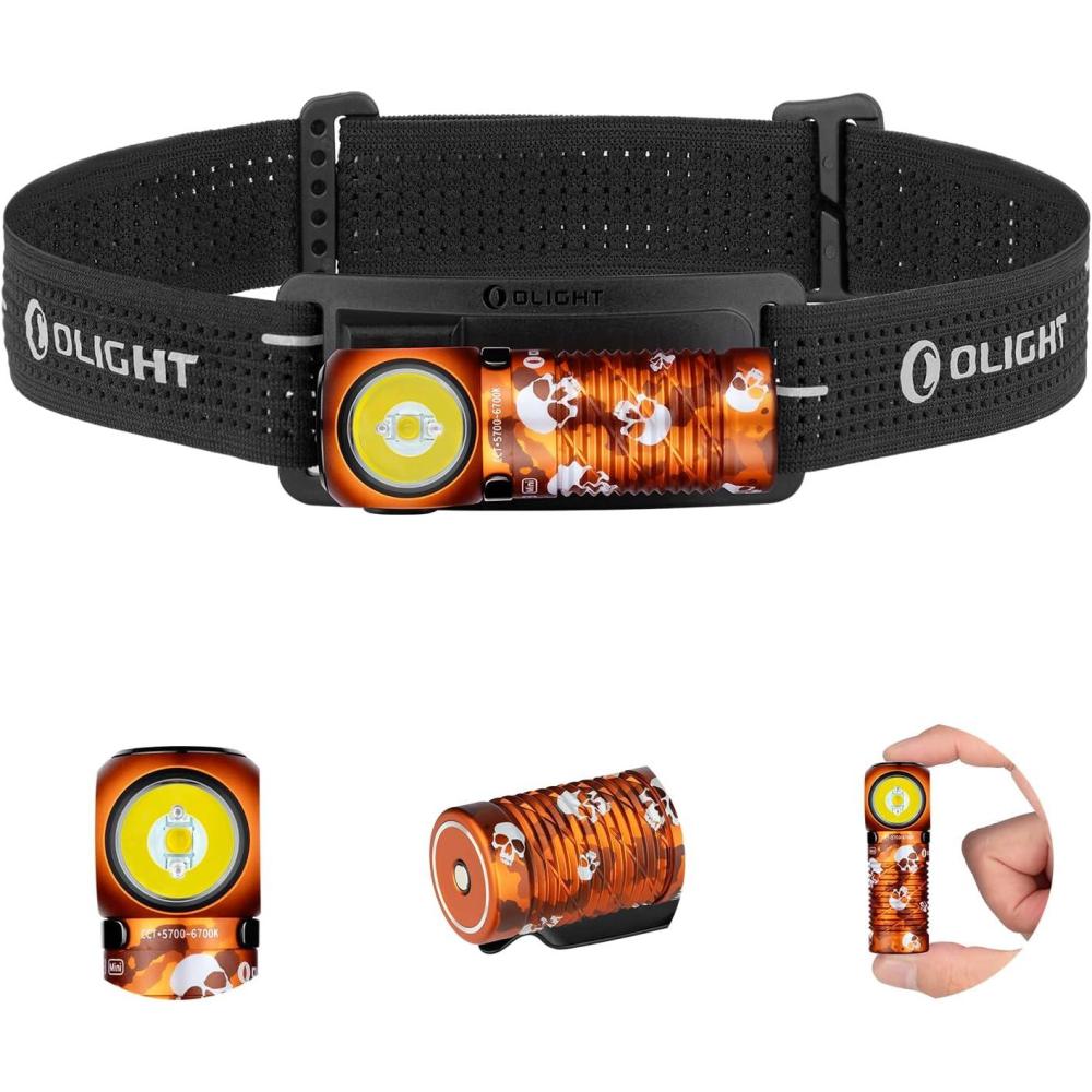 imageOLIGHT Perun 3 Mini Headlamp 1250 Lumens LED Head FlashlightRechargeable Headlight with Red Light OptionPerfect for Working Hiking Camping and Climbing Cool White 5700K6700K OrangeGhost Blaze