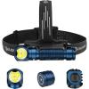 OLIGHT Perun 3 Rechargeable Headlamp Flashlight, 3000 Lumens LED Headlight with Red Light, Waterproof Head Lamp with Headband for Outdoor Camping, Hiking, Working(Orange)(Midnight Blue)