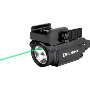 OLIGHT Baldr Mini 600 Lumens with Green Beam and White LED Combo, Magnetic USB Compact Rechargeable Tactical Flashlight with Adjustable Rail for G19, G45, Sig P320, and so on(Desert Tan)(Black)